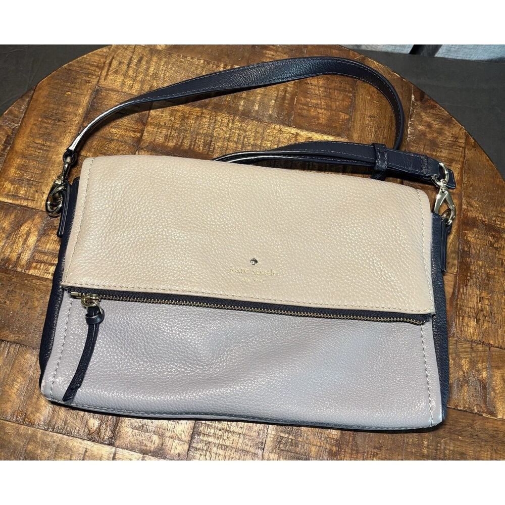 Kate Spade Cobble Hill Marsala Crossbody Clutch Convertible Blue Grey
